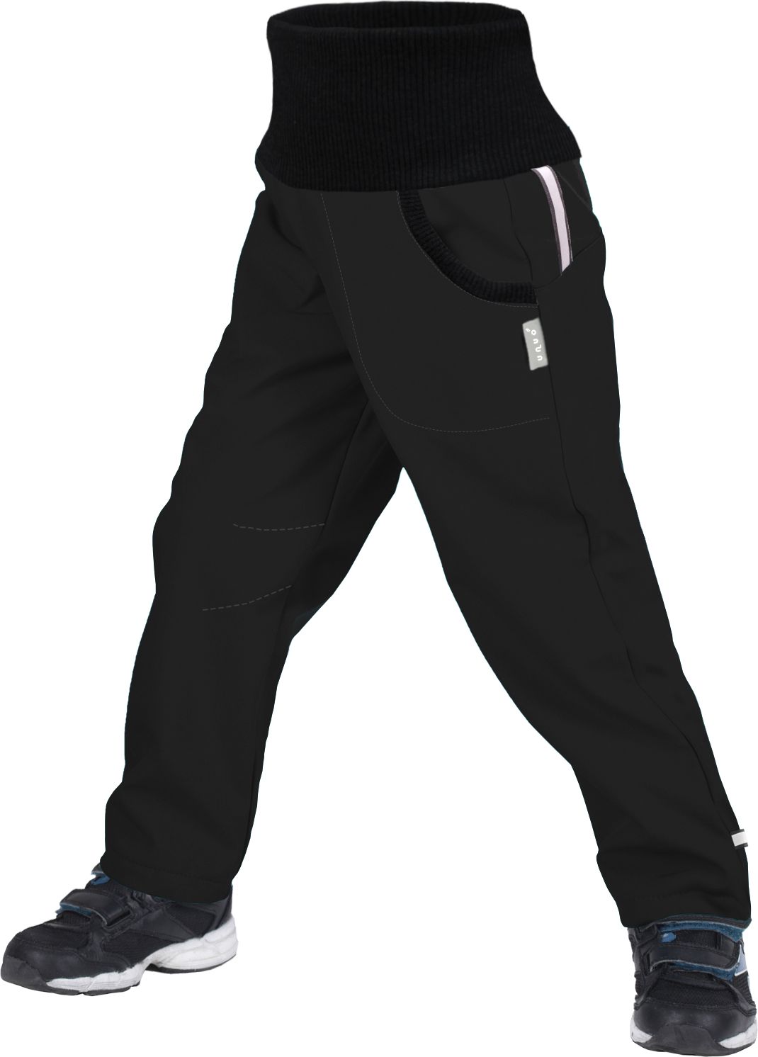 Unuo, Softshellové kalhoty s fleecem Street, Černá (Unuo Softshell kids trousers, black) Velikost (Size): 146/152 - obrázek 1