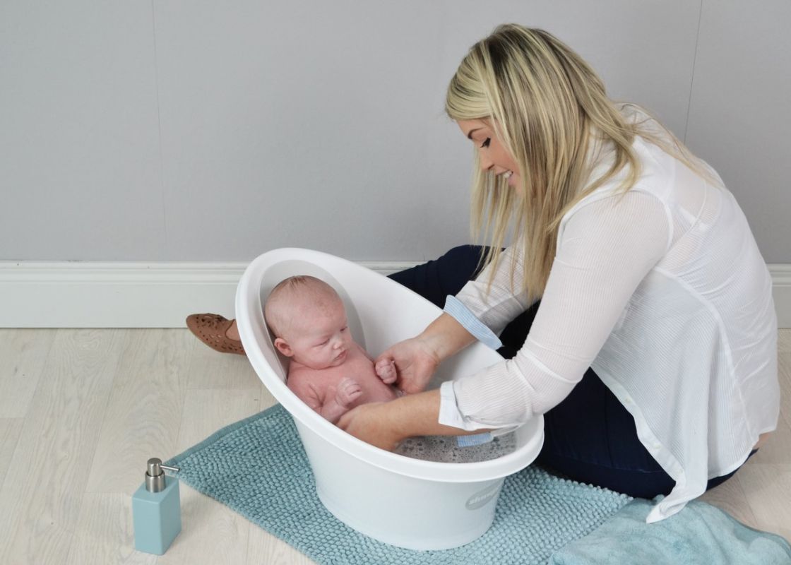 Shnuggle SHNUGGLE Vanička bílá s šedou opěrkou - obrázek 3