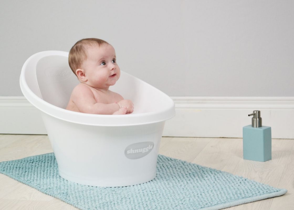 Shnuggle SHNUGGLE Vanička bílá s šedou opěrkou - obrázek 4