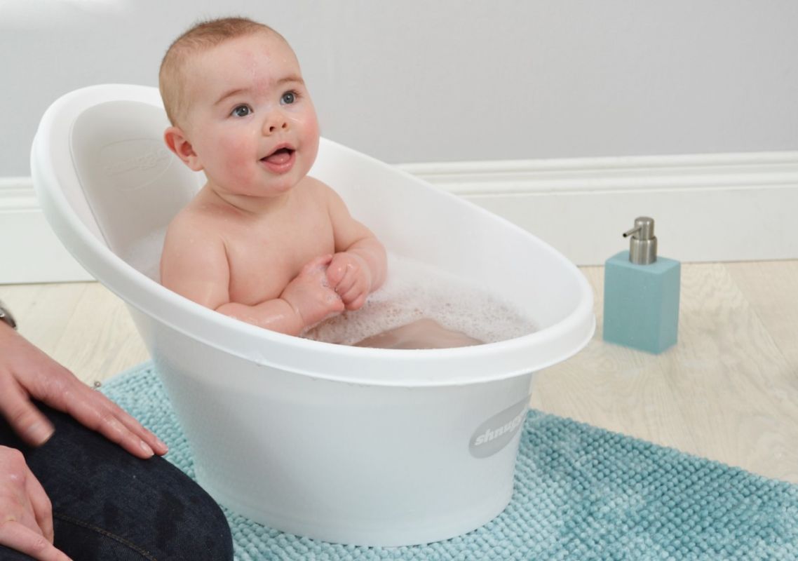 Shnuggle SHNUGGLE Vanička bílá s šedou opěrkou - obrázek 6