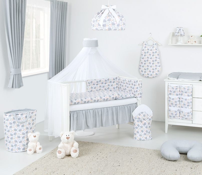 Baby Nellys  Box na hračky - oboustranný, ježek šedý / mini tečky šedé - obrázek 2