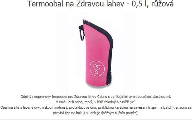 Termoobal na Zdravou lahev Cabrio - 0,5 l růžová - obrázek 2
