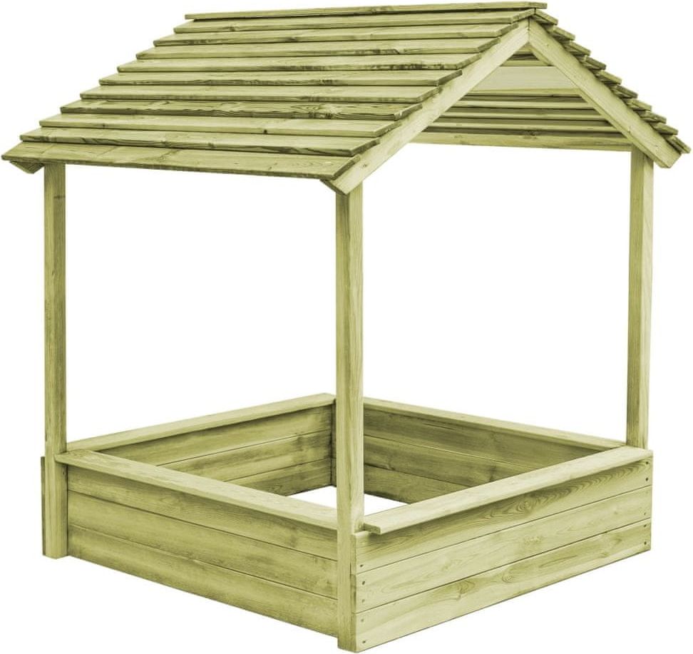 Vidaxl Zahradní domek s pískovištěm z FSC borovice 128 x 120 x 145 cm - obrázek 1