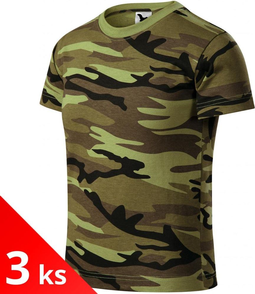 Malfini 3x Camouflge green Dětské tričko maskáčové - obrázek 1