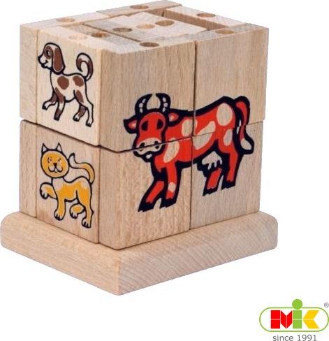 M.I.K. Toys Skládací kostka s domácímí zvířaty - obrázek 1