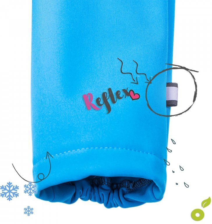 UNUO Softshellové kalhoty bez zateplení Aqua + reflexní obrázek Evžen Velikost: 128 - 134 - obrázek 3