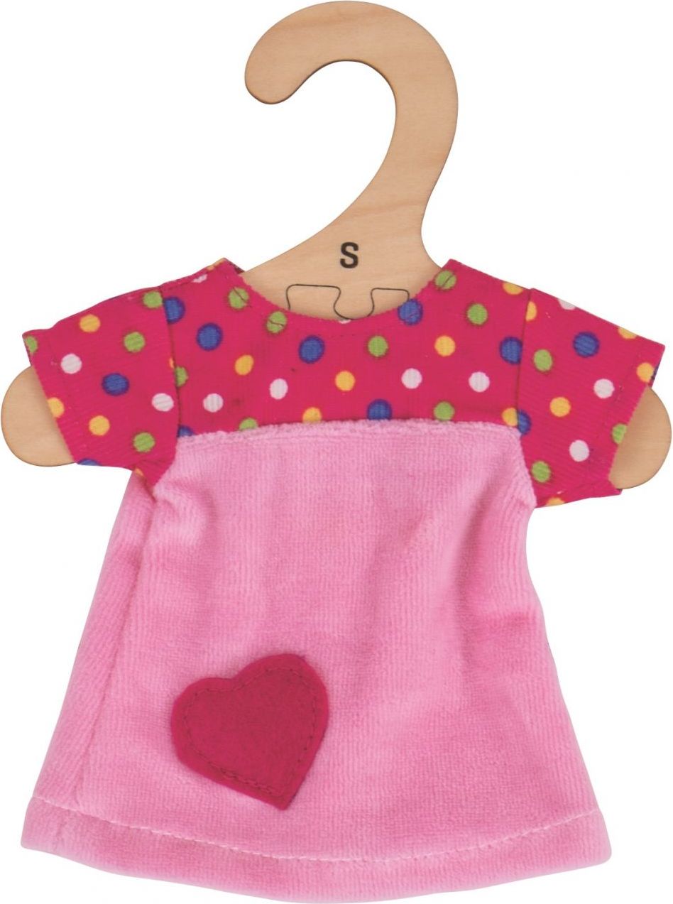 Bigjigs Toys Růžové tričko se srdíčkem pro panenku 28 cm - obrázek 1