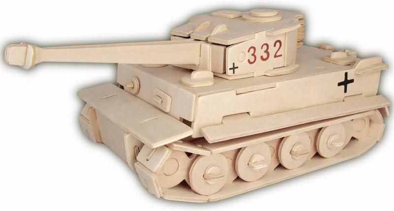 Woodcraft construction kit Woodcraft Dřevěné 3D puzzle tank Tiger MK1 - obrázek 1