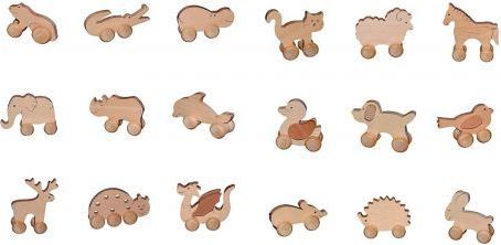 Makovský Dřevěná hračka na kolečkách, různé druhy   medvěd - obrázek 1