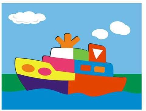 Vkládačky Dřevěné vkládací puzzle loď parník - obrázek 2