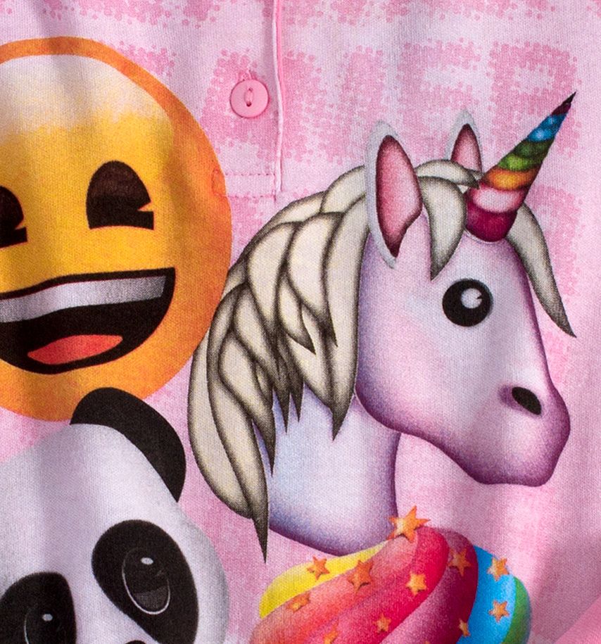 Dívčí pyžamo EMOJI SMAJLÍK světle růžové Velikost: 122 - obrázek 2