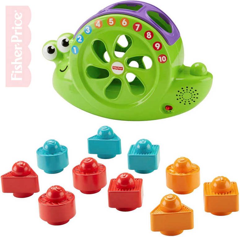 FISHER PRICE Baby šnek vkládačka zpívající na baterie pro miminko Zvuk - obrázek 1
