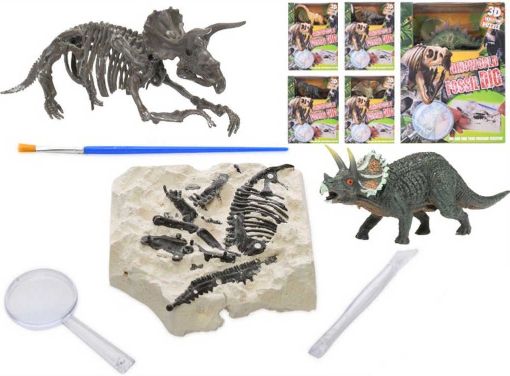 Dinosaurus v sádře herní set s dlátem a doplňky malý archeolog různé druhy - obrázek 1