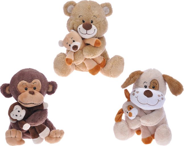 PLYŠ Zvířátko 30cm set s mládětem 16cm 3 druhy *PLYŠOVÉ HRAČKY* - obrázek 1