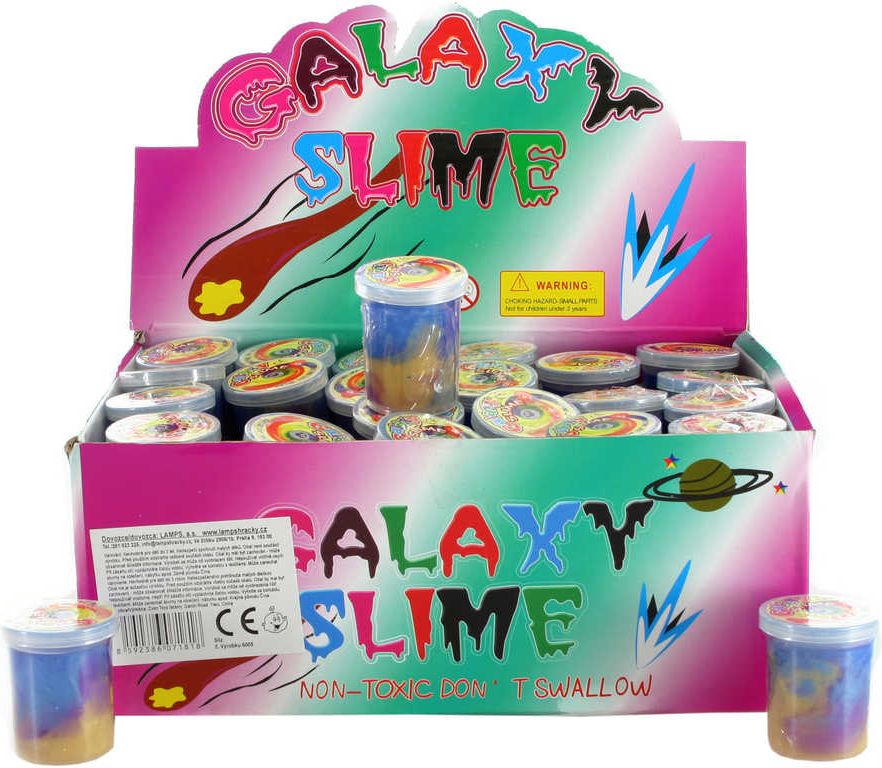 Sliz metalický barevný galaxy slime 4x5cm zábavná hmota v plastové lahvičce - obrázek 1