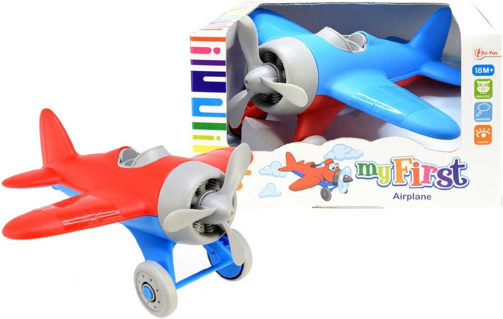 Baby moje první letadlo plastové 22cm volný chod 2 barvy pro miminko - obrázek 1