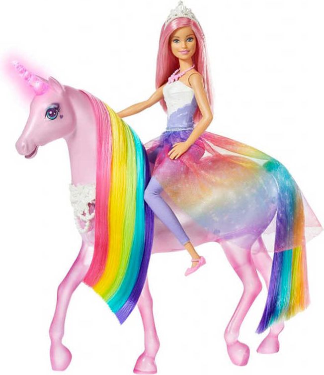 MATTEL BRB Dreamtopia set panenka Barbie + jednorožec na baterie Světlo Zvuk - obrázek 3