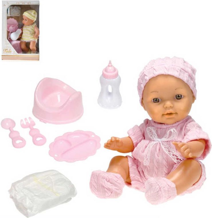 Miminko 29cm pije a čůrá panenka s nočníkem a doplňky na baterie Zvuk - obrázek 1