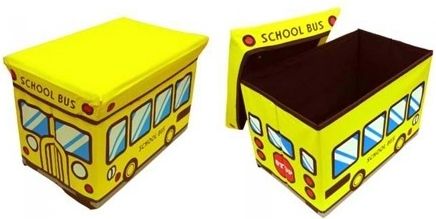 Skládací úložný box a sedačka pro děti Varianta: Veselý autobus bílo-růžový - obrázek 17