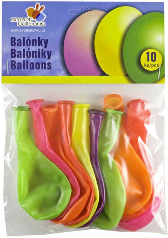 GEMAR Balónky nafukovací 26cm Neonové barevné set 10ks v sáčku - obrázek 2