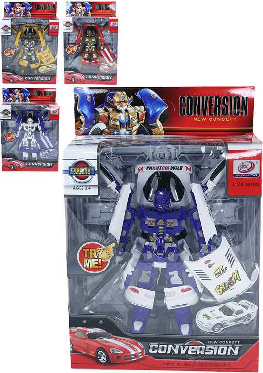 Transformer autorobot plastový Conversion na baterie 4 barvy Světlo Zvuk - obrázek 1