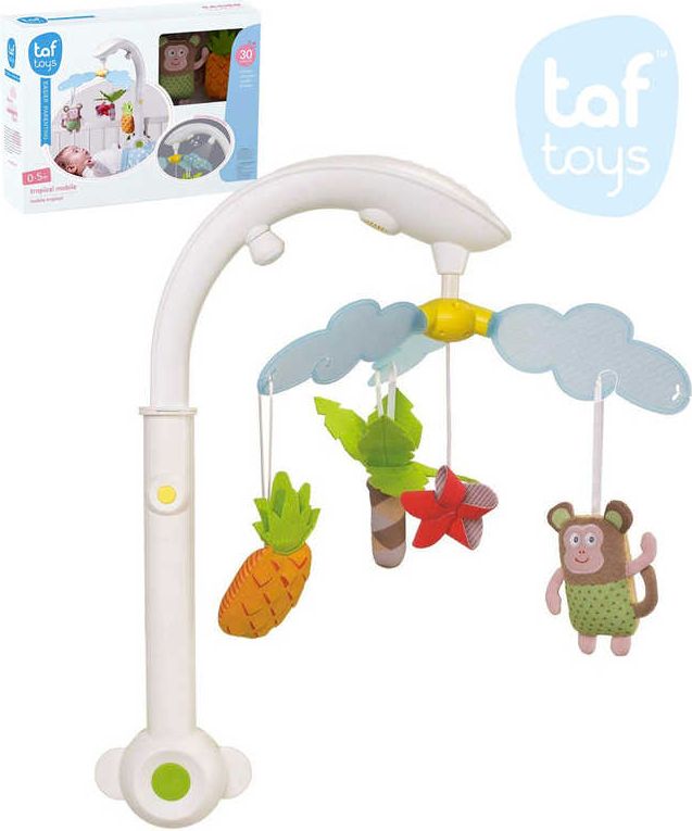 TAF TOYS Baby kolotoč s opičkou Marco s melodiemi na baterie Světlo Zvuk pro miminko - obrázek 1