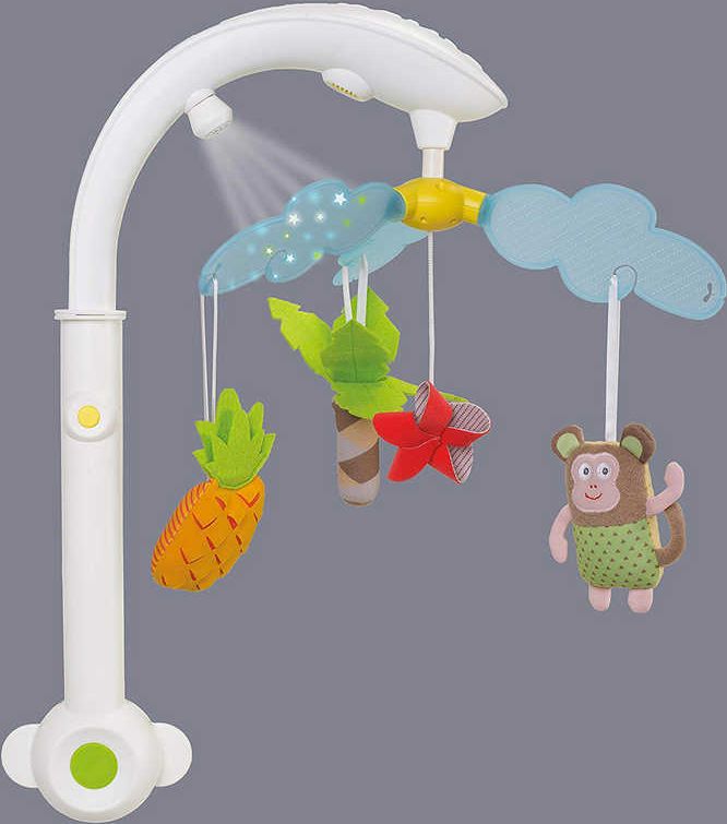TAF TOYS Baby kolotoč s opičkou Marco s melodiemi na baterie Světlo Zvuk pro miminko - obrázek 2