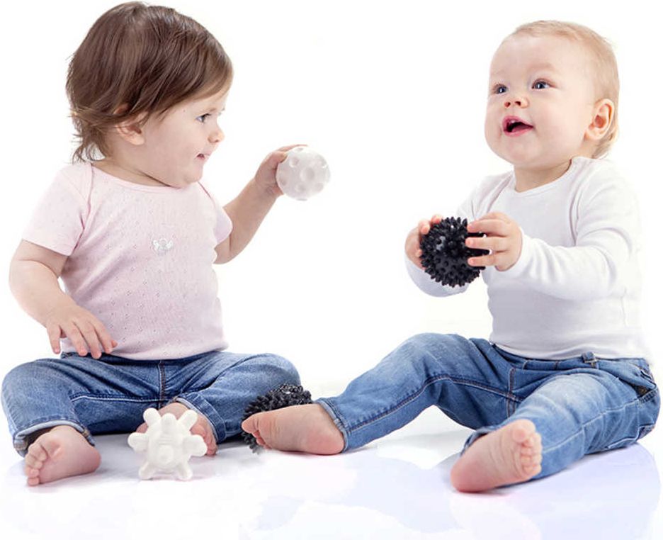 TULLO Baby balónky gumové stimulační černobílé set 4ks pro miminko - obrázek 3