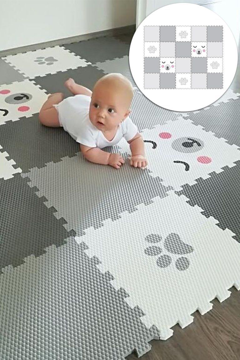 MINIDECKFLOOR PĚNOVÉ PUZZLE 20 DÍLŮ - TLAPKA A MEDVĚD - obrázek 1
