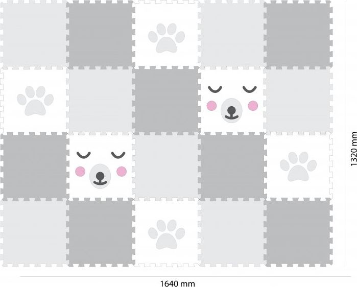 MINIDECKFLOOR PĚNOVÉ PUZZLE 20 DÍLŮ - TLAPKA A MEDVĚD - obrázek 2