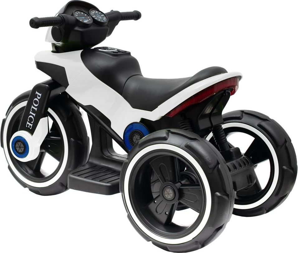 Dětská elektrická motorka Baby Mix POLICE bílá - obrázek 3