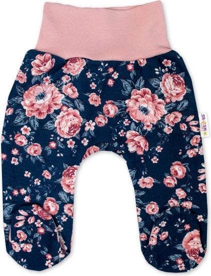 Baby Nellys Baby Nellys 2-dílná sada, body dl.rukáv zap. bokem + polodupačky Růžičky, granát 50 - obrázek 3