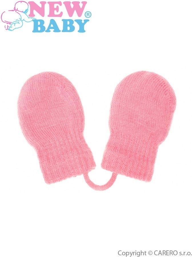Dětské zimní rukavičky New Baby světle růžové 56 (0-3m) - obrázek 1