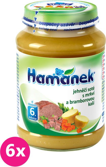 6x HAMÁNEK Jehněčí soté s mrkví a bramborovou kaší (190 g) - maso-zeleninový příkrm - obrázek 1