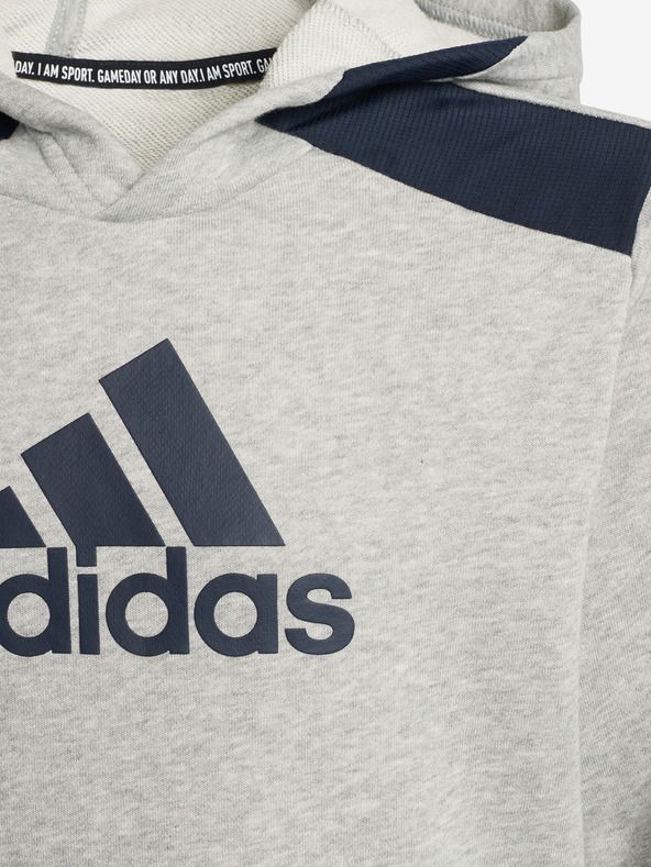 B Bos HD Mikina dětská adidas Performance | Šedá | Chlapecké | 128 - obrázek 3
