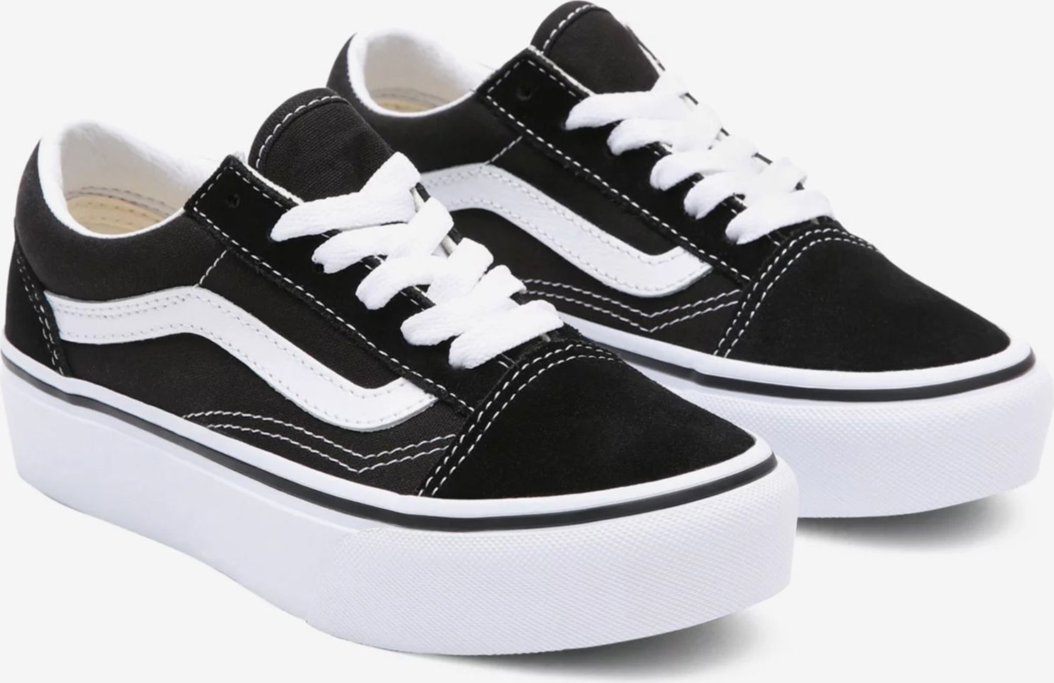Bílo-černé klučičí semišové boty VANS Old Skool Platfor - 31 - obrázek 4