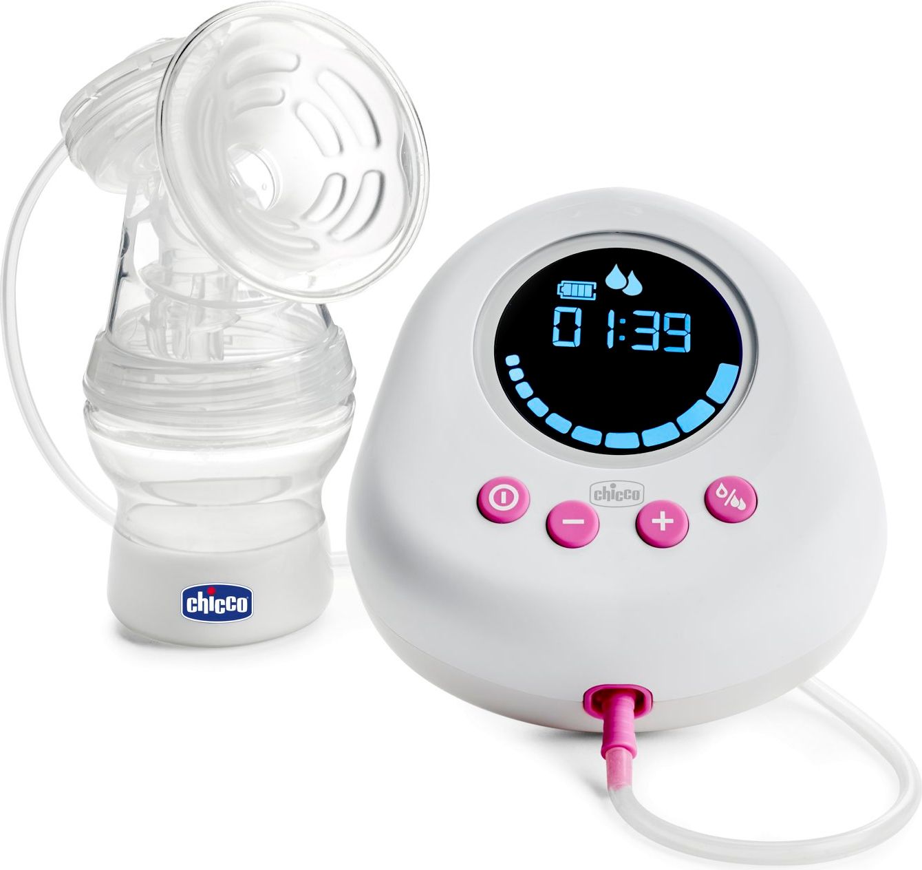 CHICCO Odsávačka mateřského mléka elektronická Single pink - obrázek 1