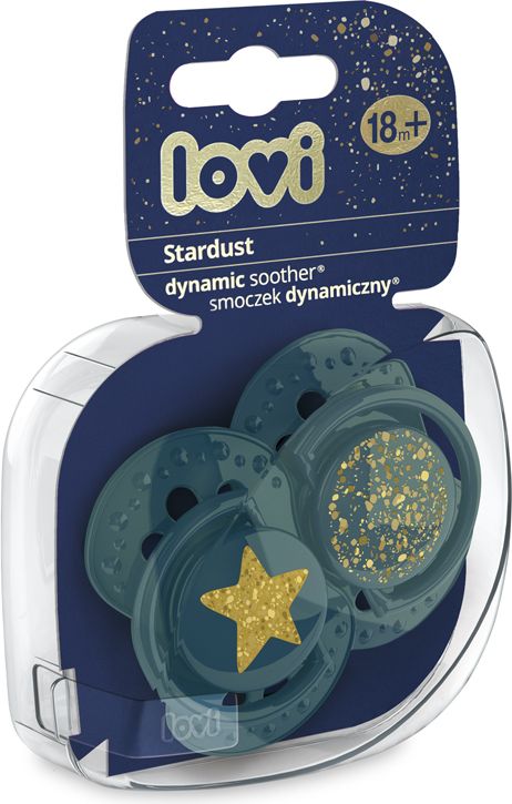 LOVI Dudlík silikonový dynamický Stardust 18 m+ 2 ks zelený - obrázek 2
