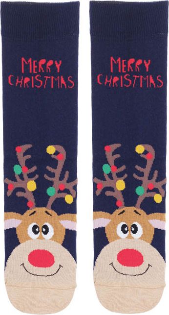 Pánské ponožky s vánočním motivem WOLA VÁNOČNÍ SOB modré Velikost: 39-41 - obrázek 1
