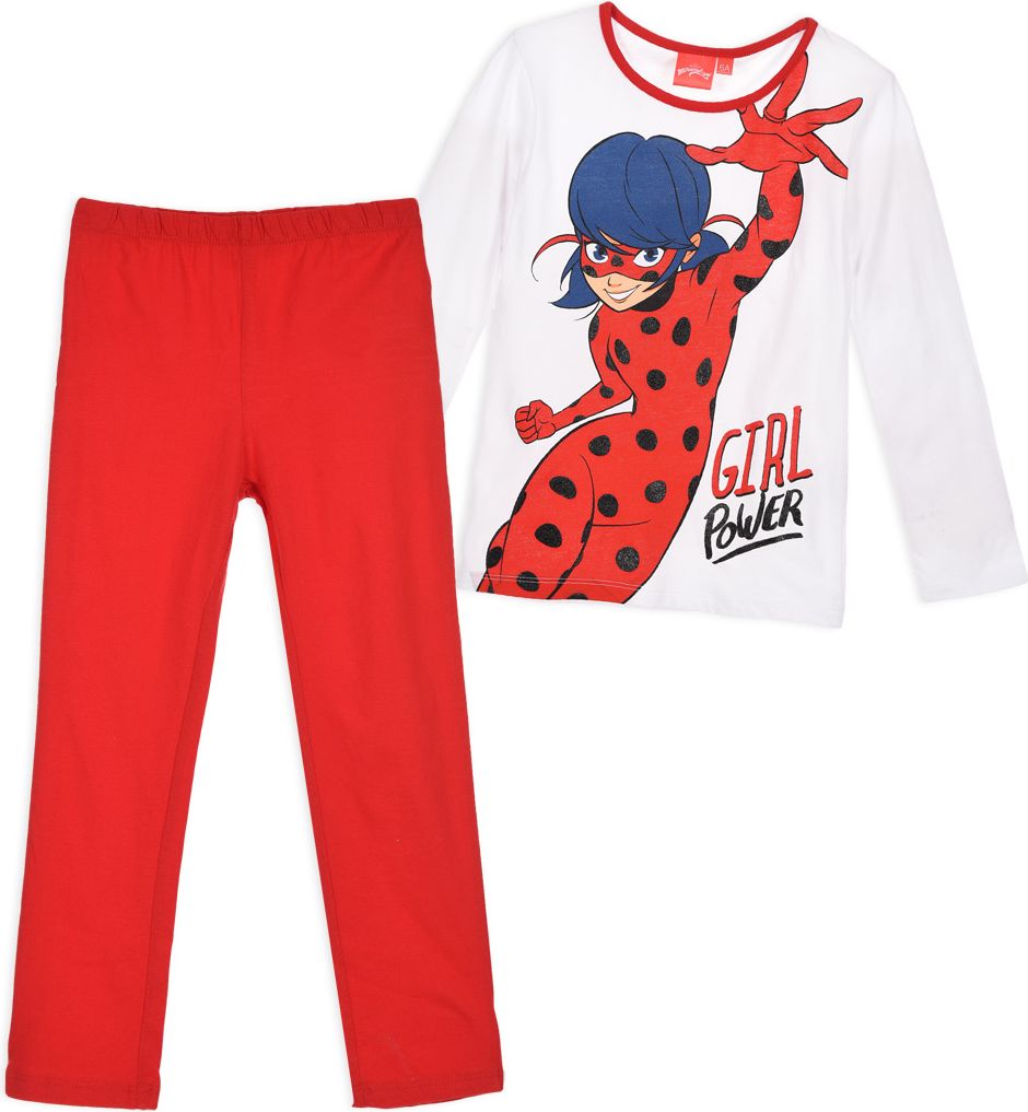 Dívčí pyžamo LADY BUG POWER bílé Velikost: 104 - obrázek 1