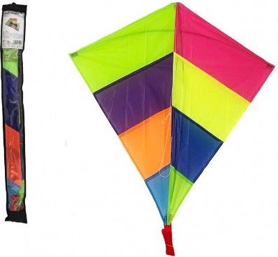 Drak létající nylon 88x81cm barevný v sáčku 10x90cm - obrázek 1