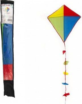Drak létající nylon 70x60cm barevný v sáčku 10x70cm - obrázek 1