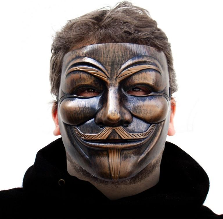 Maska V jako Vendetta, bronzová - obrázek 2
