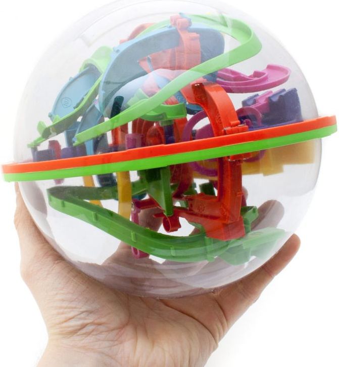 Hlavolam - Kuličkové 3D bludiště, 20 cm - obrázek 1