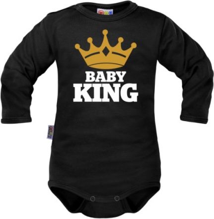 Body dlouhý rukáv Dejna Baby King - černé, Velikost koj. oblečení 62 (2-3m) - obrázek 1