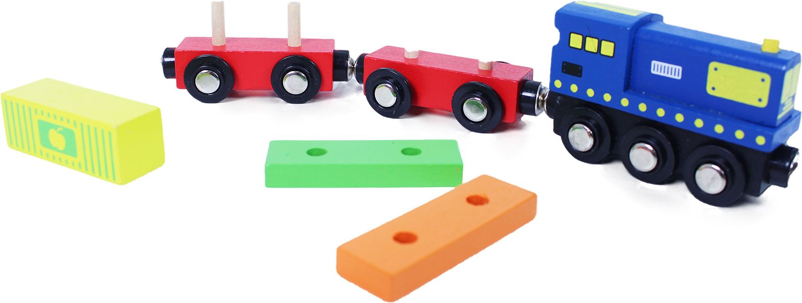 RAPPA Vlak dřevěný naučný s puzzle a magnetickou krabičkou - obrázek 1
