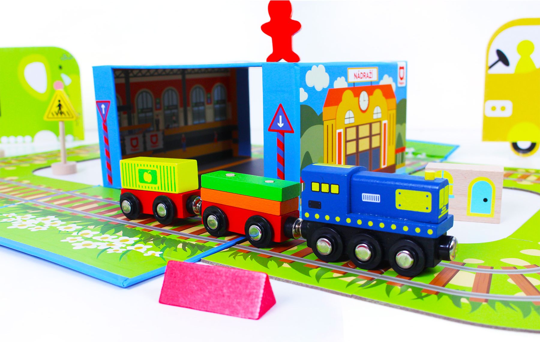 RAPPA Vlak dřevěný naučný s puzzle a magnetickou krabičkou - obrázek 6