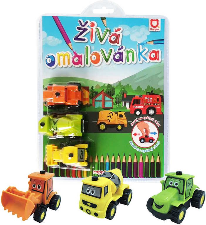 Rapíková omalovánka živá Stavba s pracovními vozidly 3ks 3 barvy - obrázek 3