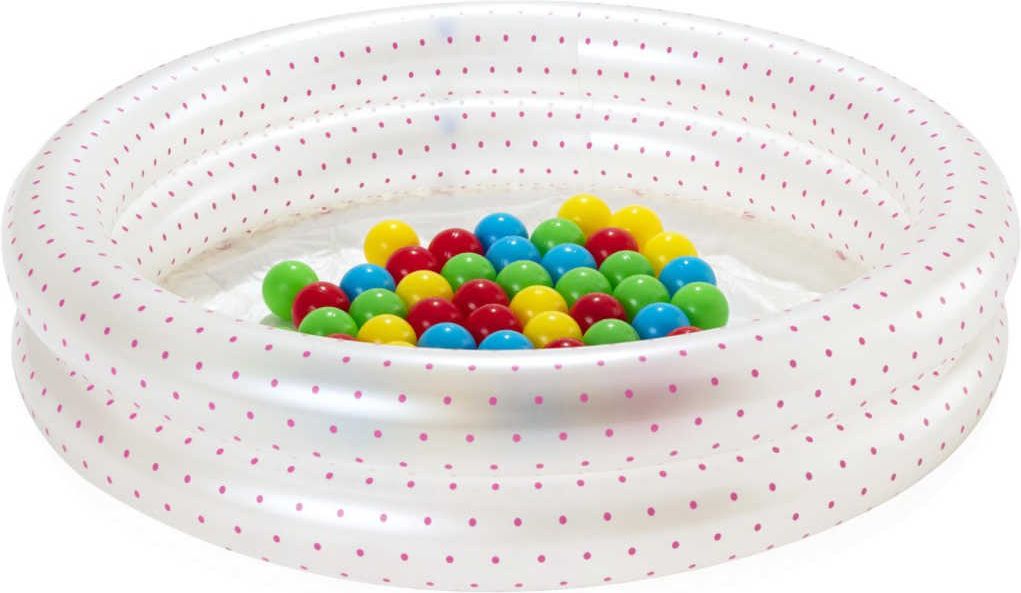 BESTWAY Set baby bazén kruhový nafukovací 91cm se soft míčky 50ks 2 barvy 51141 - obrázek 1
