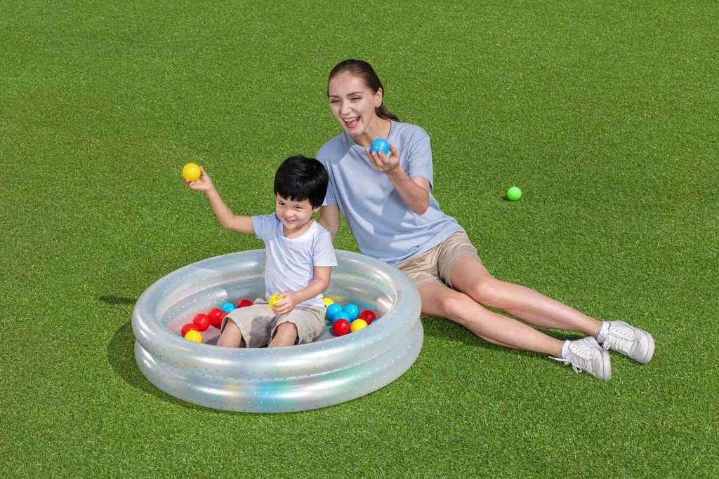 BESTWAY Set baby bazén kruhový nafukovací 91cm se soft míčky 50ks 2 barvy 51141 - obrázek 4